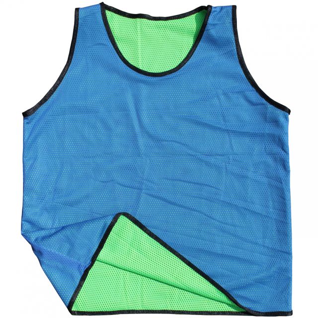Diamond Football reversible mesh bibs in blue and green