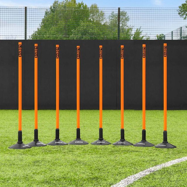 Forza 3ft and 6ft slalom training poles, set of 8 in fluorescent colours