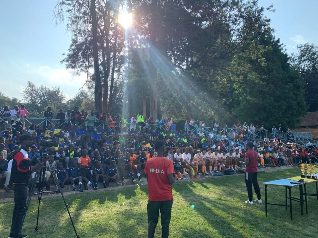 Players and families gathered for the Diamond Youth Football League closing awards ceremony.